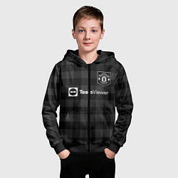 Толстовка на молнии детская ФК Манчестер Юнайтед темный, цвет: 3D-черный — фото 2