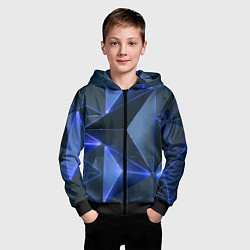 Толстовка на молнии детская Triangle neon, цвет: 3D-черный — фото 2