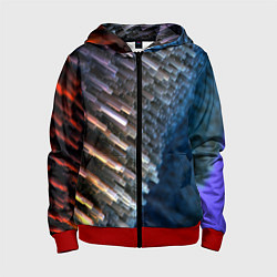 Толстовка на молнии детская Shape grey abstract, цвет: 3D-красный