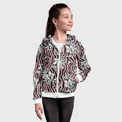 Толстовка на молнии детская Floral pattern - vanguard, цвет: 3D-белый — фото 2