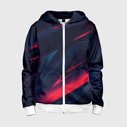 Толстовка на молнии детская Неоновые стрипсы, цвет: 3D-белый