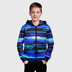 Толстовка на молнии детская Модные помехи, цвет: 3D-синий — фото 2