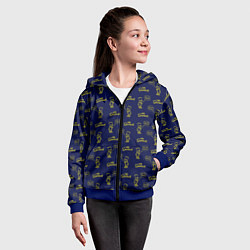 Толстовка на молнии детская Bart pattern Eat my shorts, цвет: 3D-синий — фото 2