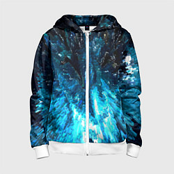 Толстовка на молнии детская Холодная масляная краска, цвет: 3D-белый