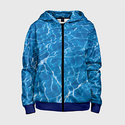 Толстовка на молнии детская Текстурный водяной паттерн, цвет: 3D-синий