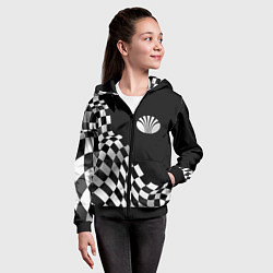 Толстовка на молнии детская Daewoo racing flag, цвет: 3D-черный — фото 2