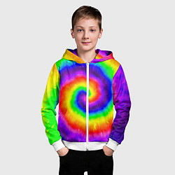 Толстовка на молнии детская Тай-дай, цвет: 3D-белый — фото 2