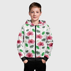 Толстовка на молнии детская Цветочный паттерн, цвет: 3D-черный — фото 2