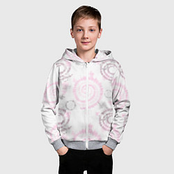Толстовка на молнии детская Тай дай пудровый, цвет: 3D-меланж — фото 2