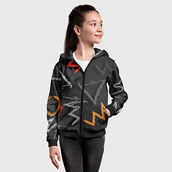 Толстовка на молнии детская Паттерн фигуры, цвет: 3D-черный — фото 2