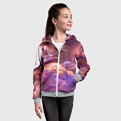 Толстовка на молнии детская Фиолетовое облако, цвет: 3D-меланж — фото 2