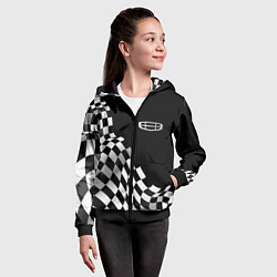 Толстовка на молнии детская Geely racing flag, цвет: 3D-черный — фото 2