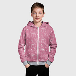 Толстовка на молнии детская Влюбленным паттерн, цвет: 3D-меланж — фото 2