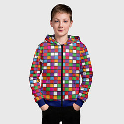 Толстовка на молнии детская Color cubes, цвет: 3D-синий — фото 2