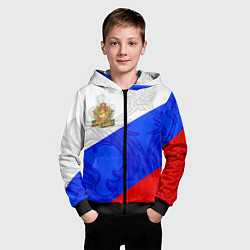 Толстовка на молнии детская Россия - пограничные войска, цвет: 3D-черный — фото 2