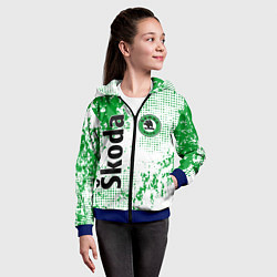Толстовка на молнии детская Skoda auto logo, цвет: 3D-синий — фото 2