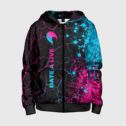 Толстовка на молнии детская Date A Live - neon gradient: по-вертикали, цвет: 3D-черный