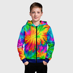 Толстовка на молнии детская Тай-дай кислотные краски, цвет: 3D-синий — фото 2