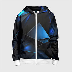 Детская толстовка на молнии Blue black texture