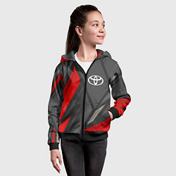 Толстовка на молнии детская Toyota sports racing, цвет: 3D-черный — фото 2