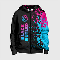 Толстовка на молнии детская Black Butler - neon gradient: по-вертикали, цвет: 3D-черный