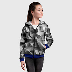 Толстовка на молнии детская Белокаменный паттерн, цвет: 3D-синий — фото 2