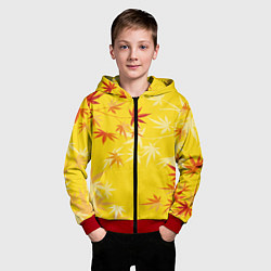Толстовка на молнии детская Листья японского клена, цвет: 3D-красный — фото 2