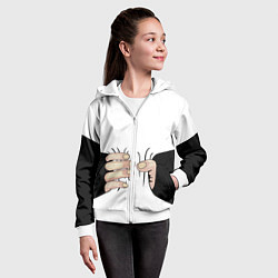 Толстовка на молнии детская Рука сжимает талию, цвет: 3D-белый — фото 2