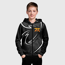 Толстовка на молнии детская Fnatic - white line, цвет: 3D-черный — фото 2