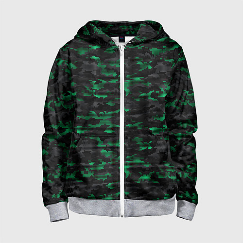 Детская толстовка на молнии Точечный камуфляжный узор Spot camouflage pattern / 3D-Меланж – фото 1