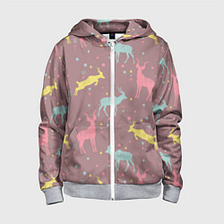 Толстовка на молнии детская Газели, цвет: 3D-меланж