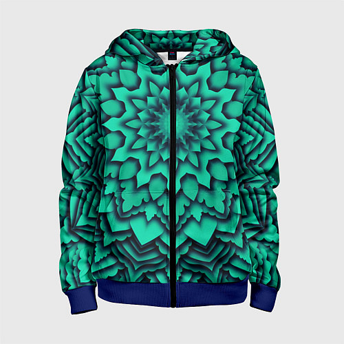 Детская толстовка на молнии Мандала анахата чакра / 3D-Синий – фото 1