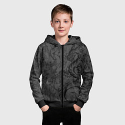 Толстовка на молнии детская Black dragon - grunge, цвет: 3D-черный — фото 2