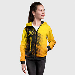 Толстовка на молнии детская CreepyPasta - gold gradient: по-вертикали, цвет: 3D-черный — фото 2