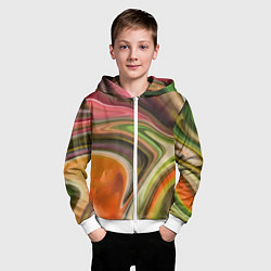 Толстовка на молнии детская Waves colors, цвет: 3D-белый — фото 2