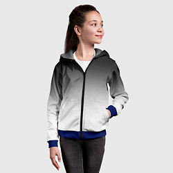 Толстовка на молнии детская Black and white gradient, цвет: 3D-синий — фото 2