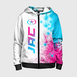 Толстовка на молнии детская JAC neon gradient style: по-вертикали, цвет: 3D-черный