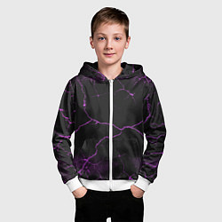 Толстовка на молнии детская Молнии - неон, цвет: 3D-белый — фото 2