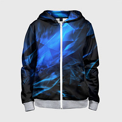 Толстовка на молнии детская Blue black background, цвет: 3D-меланж