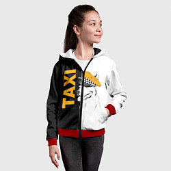 Толстовка на молнии детская Собака в кепке таксиста, цвет: 3D-красный — фото 2