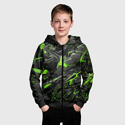Толстовка на молнии детская Текстура киберпанка, цвет: 3D-черный — фото 2