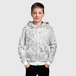 Толстовка на молнии детская Бриллиант в воде, цвет: 3D-белый — фото 2