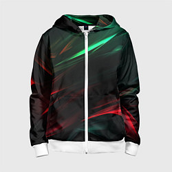 Толстовка на молнии детская Dark red and green, цвет: 3D-белый