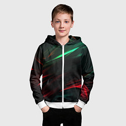 Толстовка на молнии детская Dark red and green, цвет: 3D-белый — фото 2