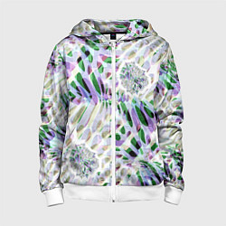 Толстовка на молнии детская Floral abstract, цвет: 3D-белый