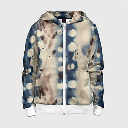 Толстовка на молнии детская Тай дай паттерн, цвет: 3D-белый