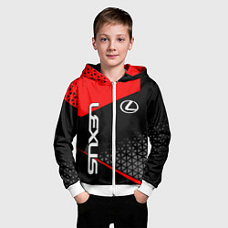 Толстовка на молнии детская Lexus - red sportwear, цвет: 3D-белый — фото 2