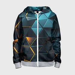 Толстовка на молнии детская Объемные частицы с подсветкой, цвет: 3D-меланж