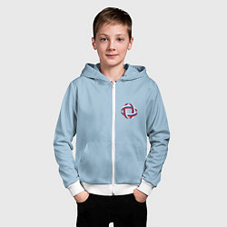 Толстовка на молнии детская Флаг в кольце, цвет: 3D-белый — фото 2