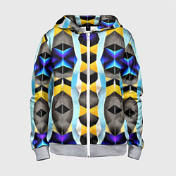 Толстовка на молнии детская Vanguard geometric pattern - neural network, цвет: 3D-меланж